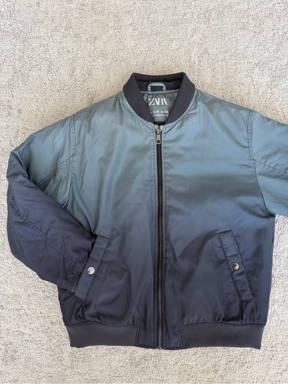 Zara Kids boys Bomber Puffer Jacket - blue Ombré - size 9/10 years